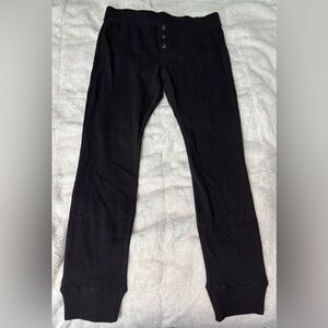 UGG Black Women’s Waffle Knit Cotton Thermal Lounge Sleep Pants